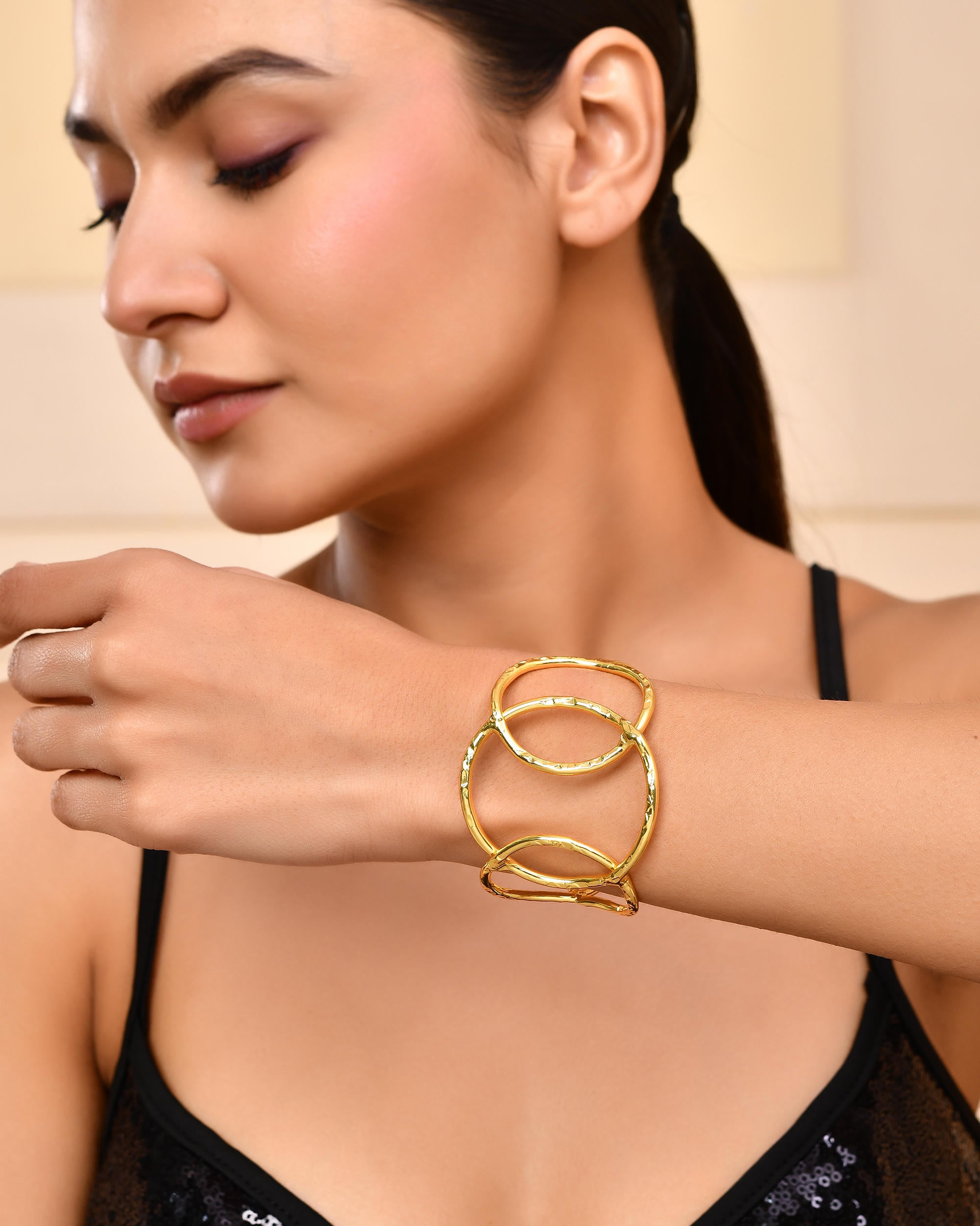 VOJ Gold-Polished Classic Anti Tarnish Kada Bracelet - Distacart
