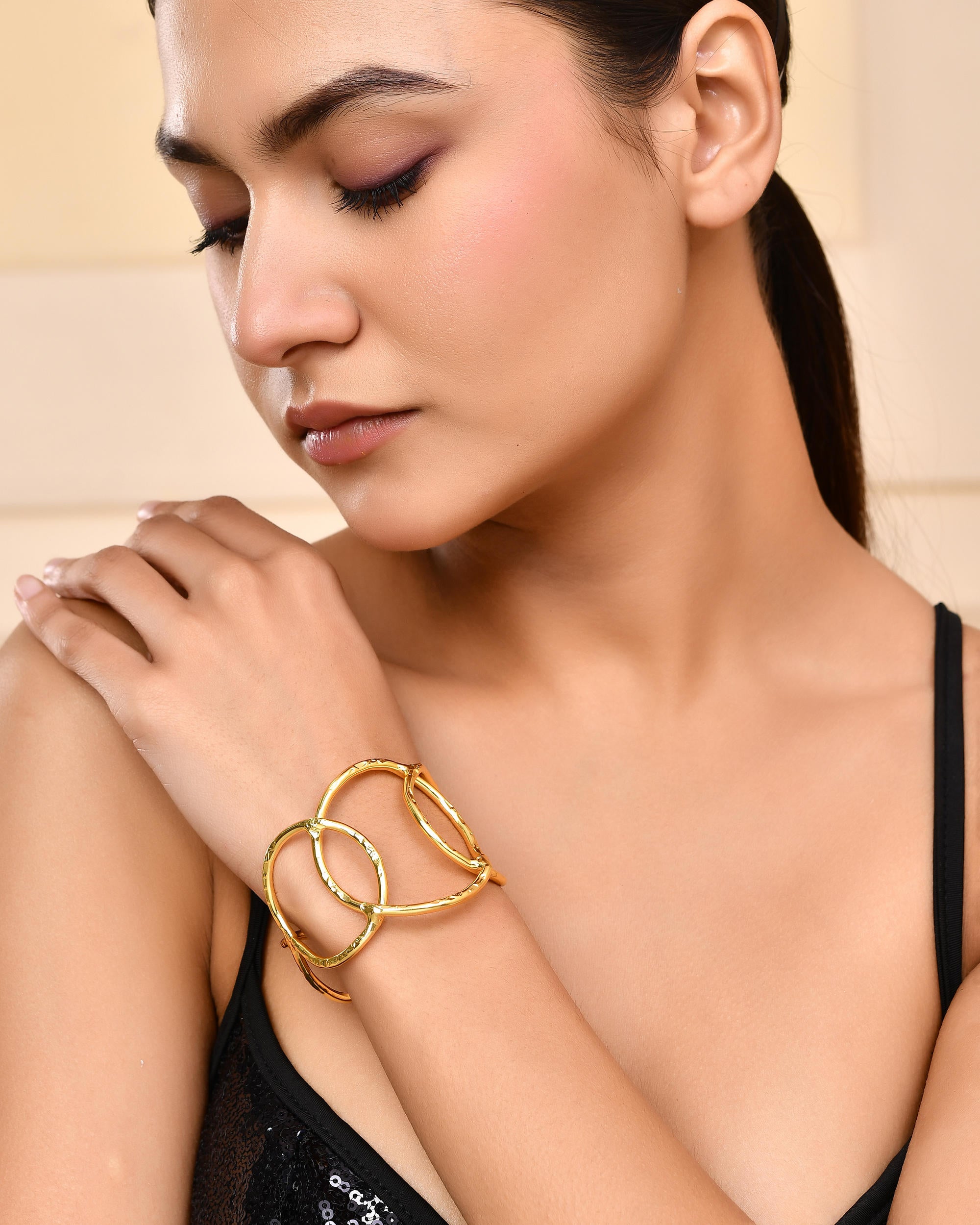 VOJ Gold-Polished Classic Anti Tarnish Kada Bracelet