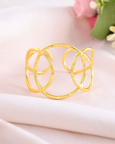 VOJ Gold-Polished Classic Anti Tarnish Kada Bracelet