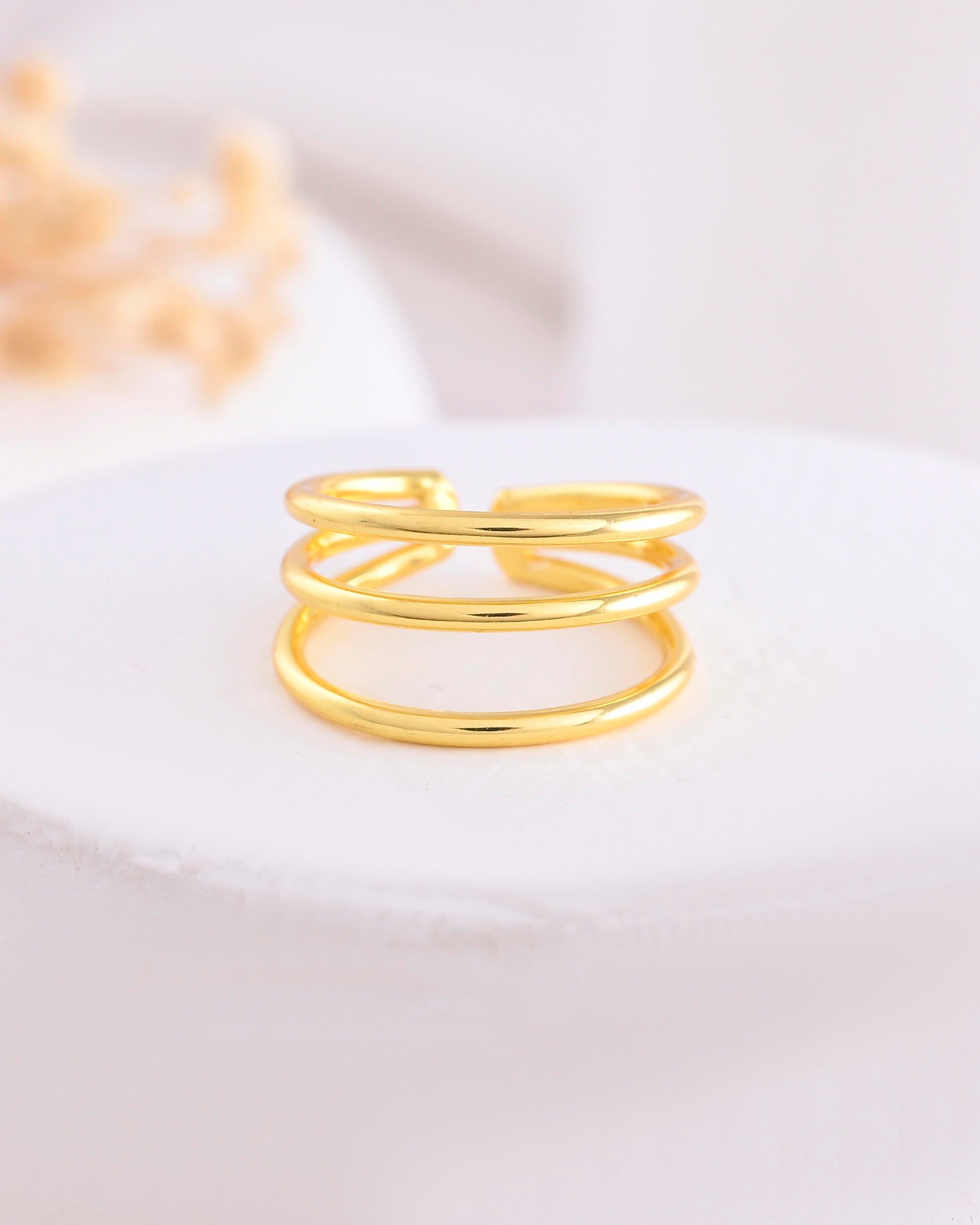 VOJ Gold-Polished Antitarnish Muti Layer Finger Ring - Distacart