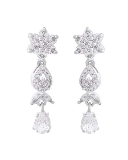 VOJ Silver Plated AD Studded Classic Jewellery Set - Distacart