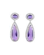 Thumbnail for VOJ Silver Plated Purple AD & Cubic Zirconia Studded Necklace Set