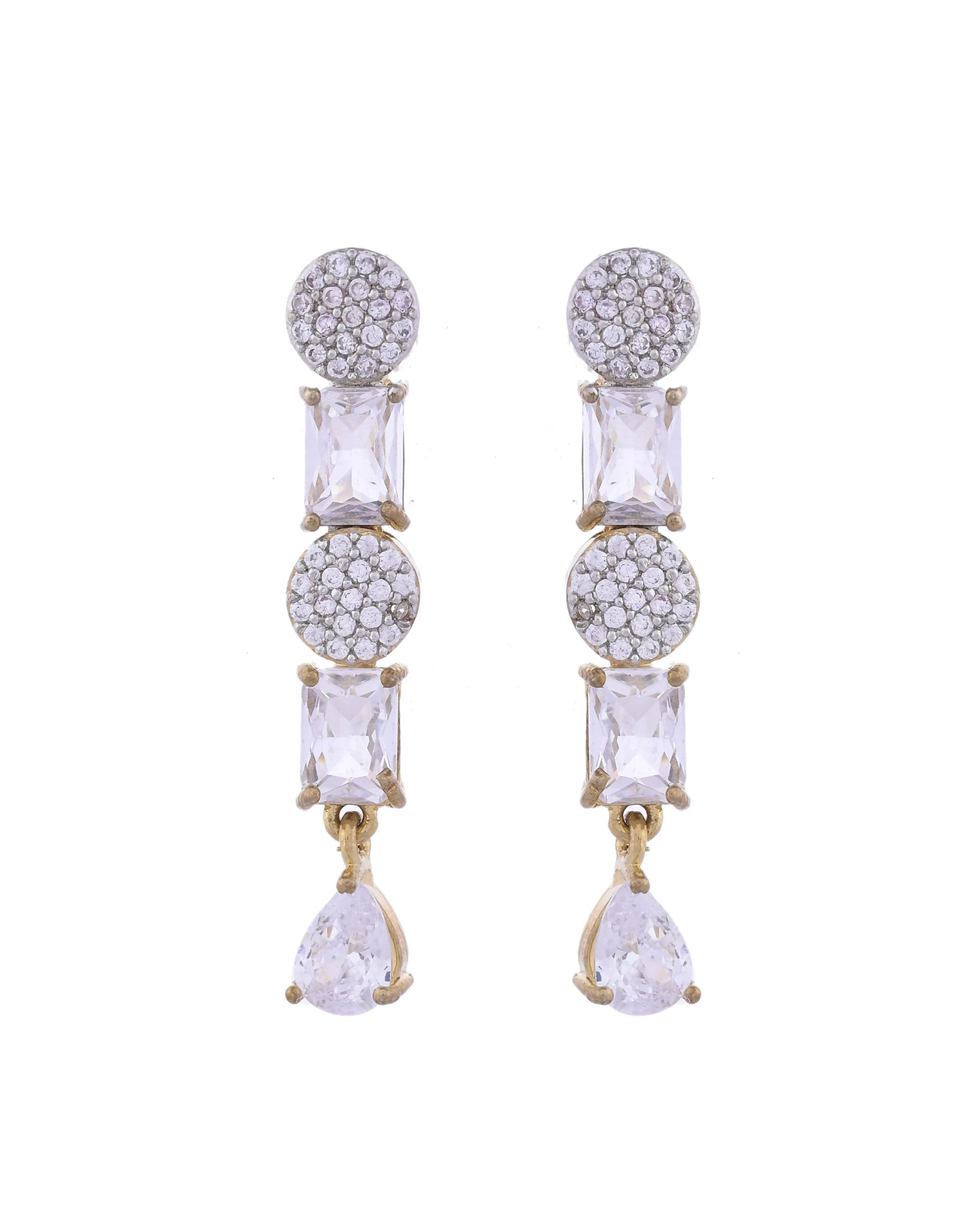 VOJ Gold Toned AD Stone Studded Necklace Set - Distacart