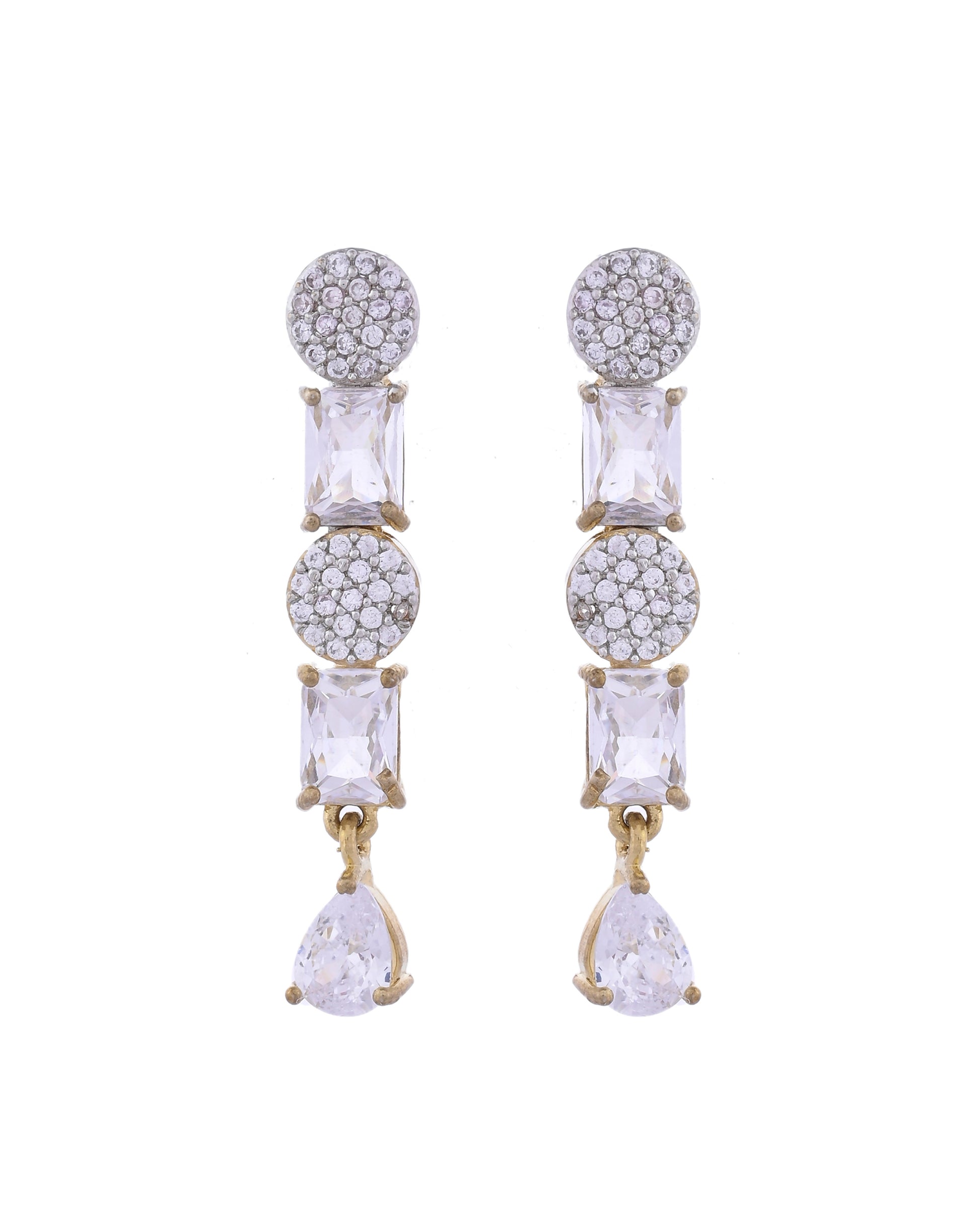 VOJ Gold Toned AD Stone Studded Necklace Set - Distacart