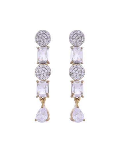 VOJ Gold Toned AD Stone Studded Necklace Set - Distacart
