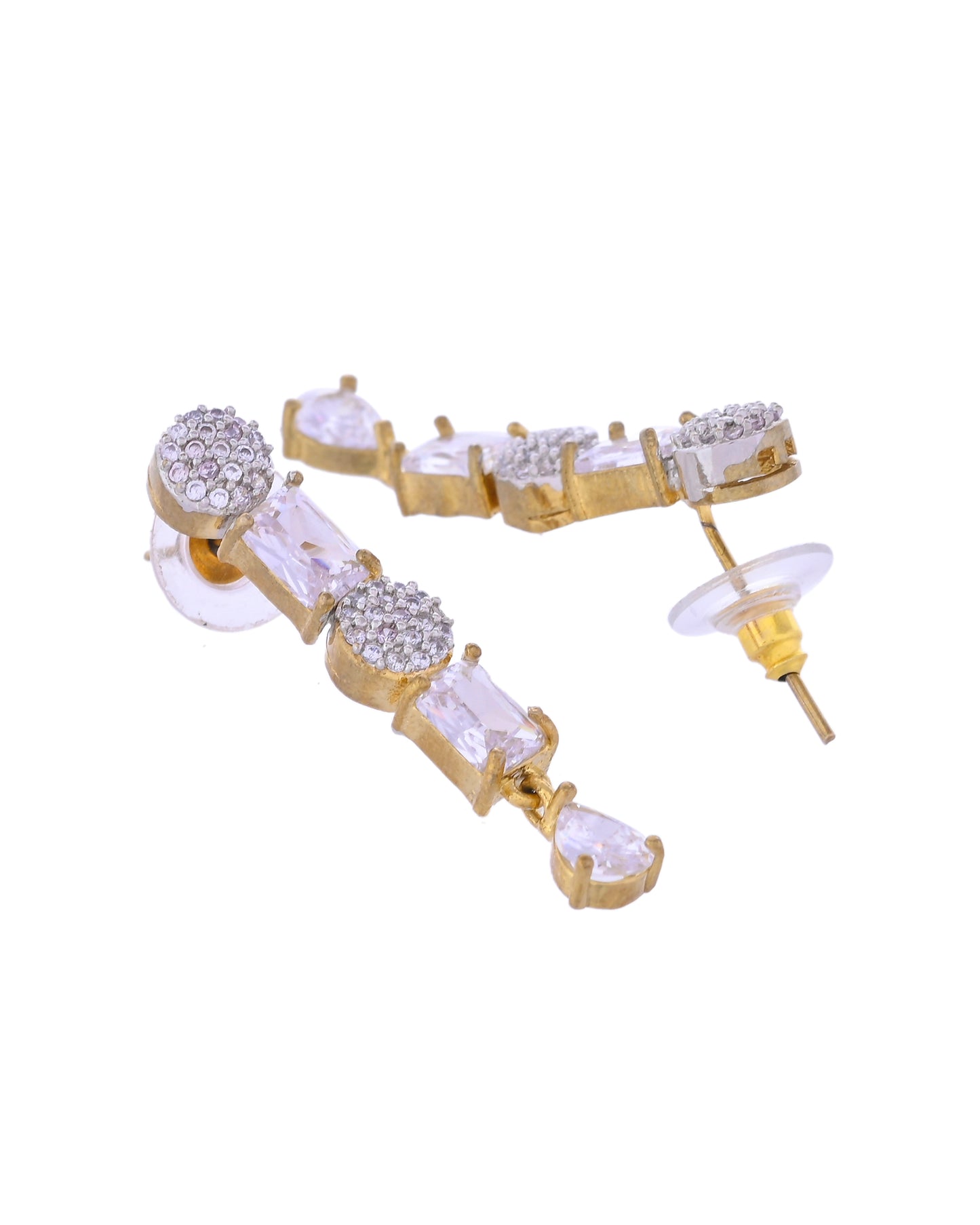 VOJ Gold Toned AD Stone Studded Necklace Set - Distacart