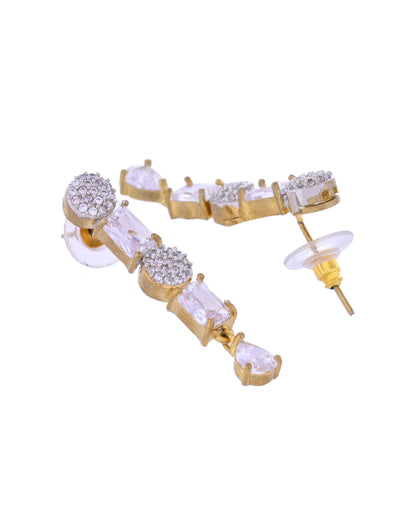 VOJ Gold Toned AD Stone Studded Necklace Set - Distacart