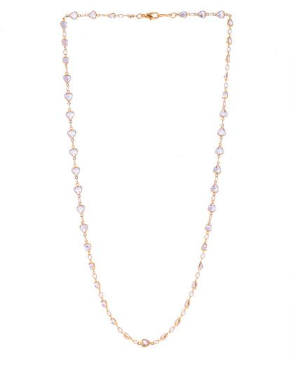 VOJ Women Gold-Polished Heart Shaped Stone Studded Chain - Distacart