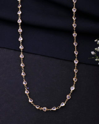 VOJ Women Gold-Polished Heart Shaped Stone Studded Chain - Distacart