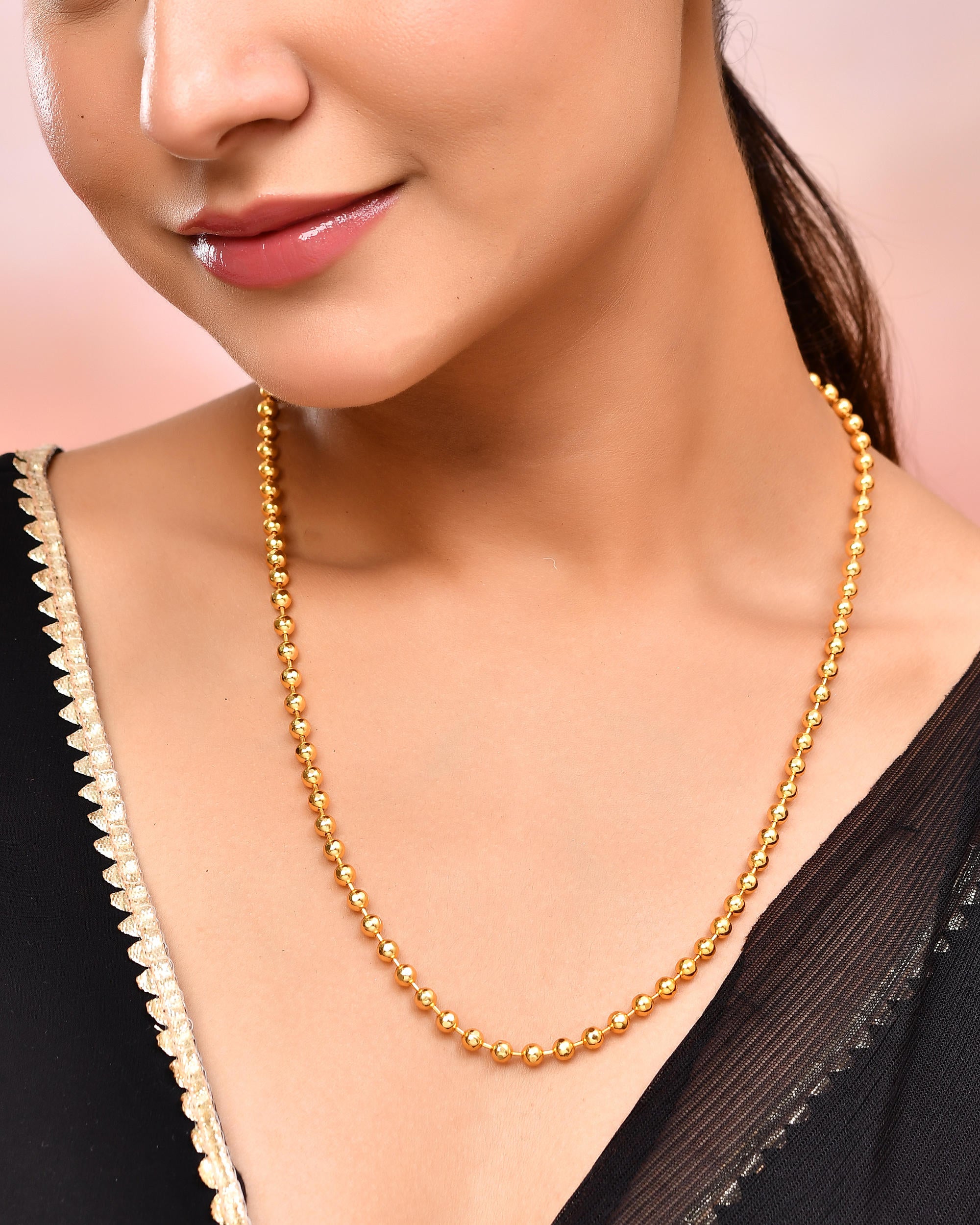 VOJ Gold-Polished Dotted Chain For Women - Distacart
