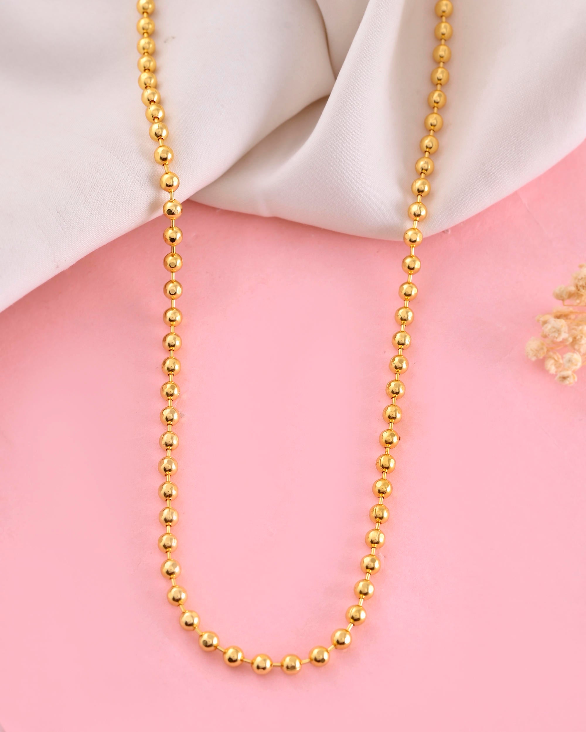 VOJ Gold-Polished Dotted Chain For Women - Distacart