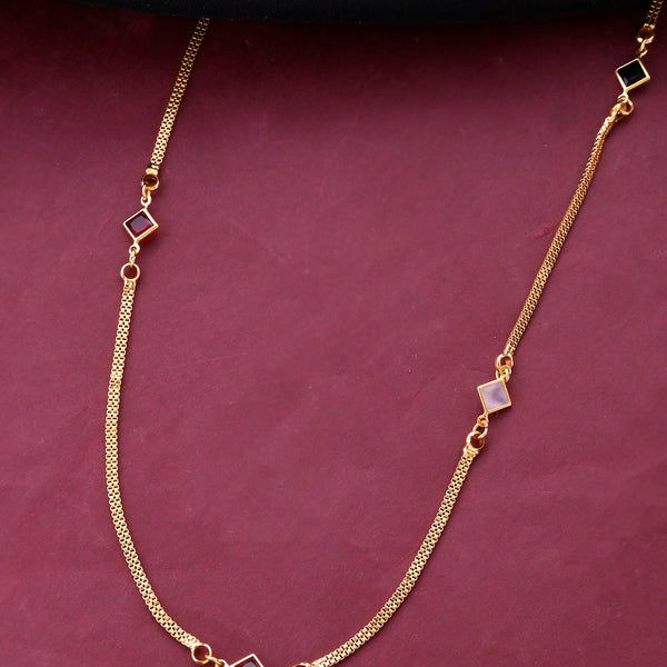 VOJ Gold-Polished Square Shapped Stainless Steel Chain For Women - Distacart