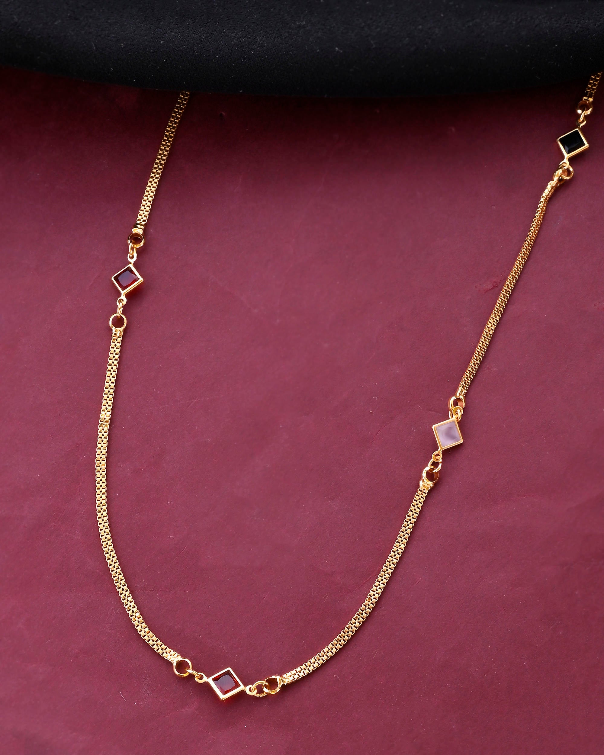 VOJ Gold-Polished Square Shapped Stainless Steel Chain For Women - Distacart