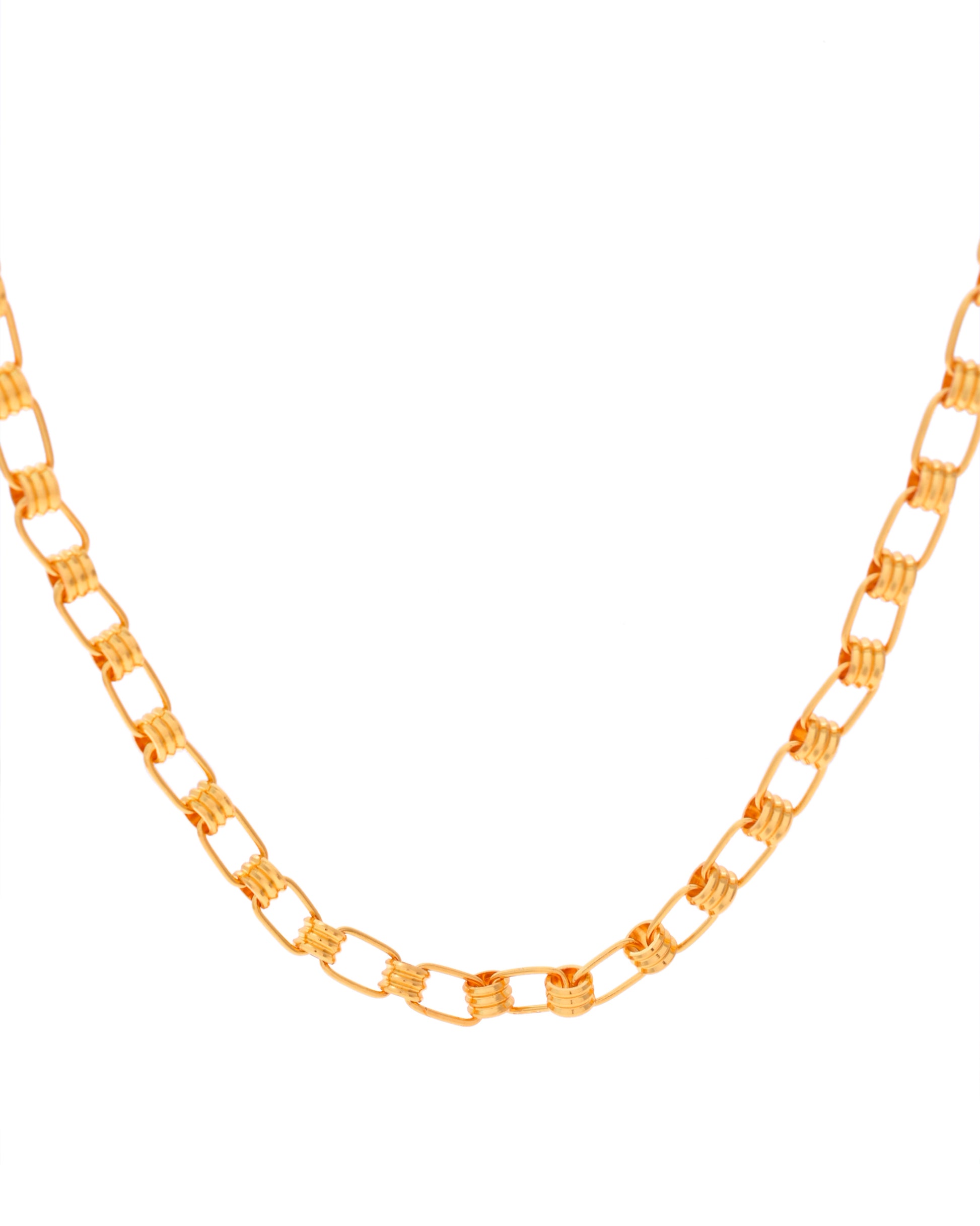 VOJ Gold-Polished Linked Chain For Men - Distacart