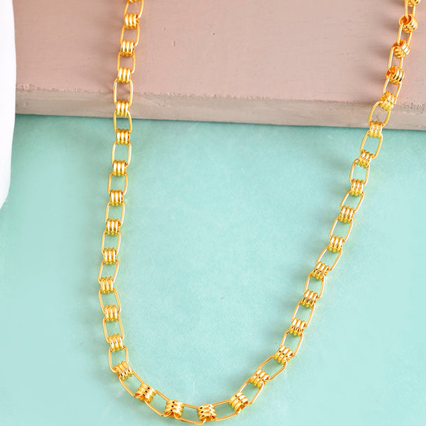 VOJ Gold-Polished Linked Chain For Men - Distacart