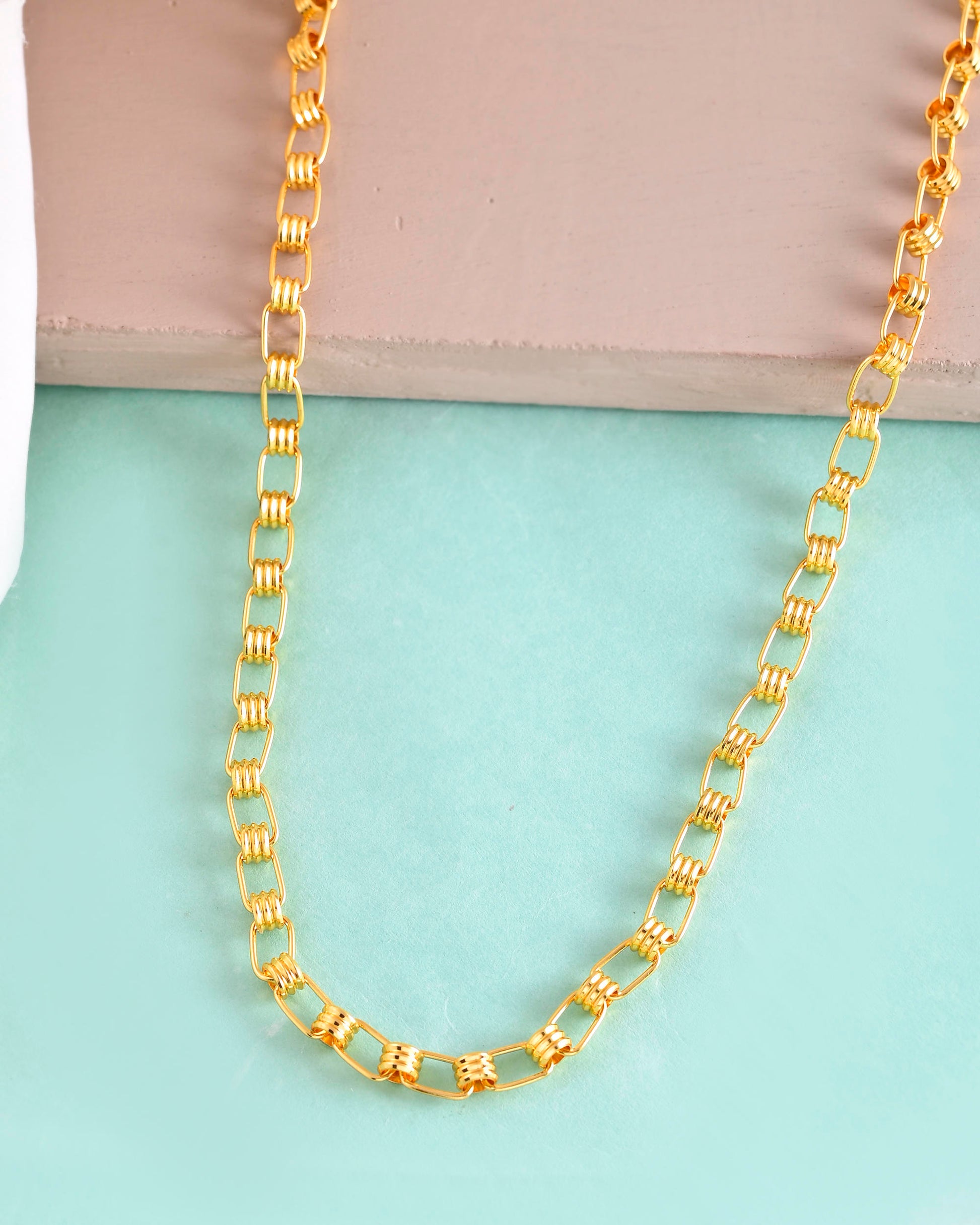 VOJ Gold-Polished Linked Chain For Men - Distacart