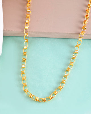 VOJ Gold-Polished Linked Chain For Men - Distacart