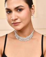 Thumbnail for VOJ Silver Plated CZ Stone Studded Necklace Set - Distacart