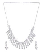 Thumbnail for VOJ Silver Plated CZ Stone Studded Necklace Set - Distacart