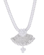 Thumbnail for VOJ Silver Plated CZ Stone Studded Designer Jewellery Set - Distacart