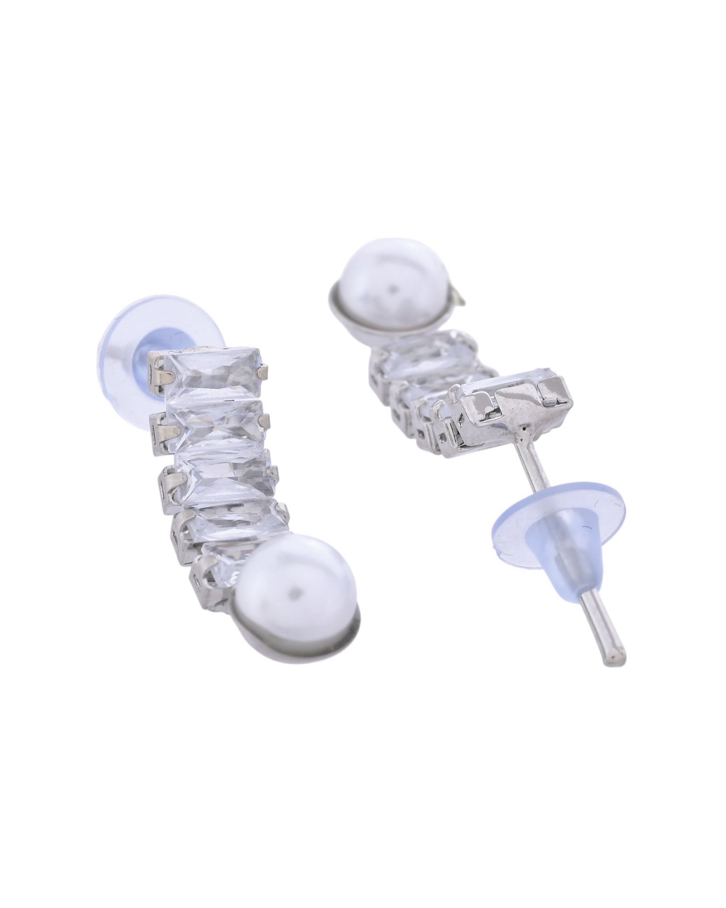 VOJ Silver Plated Pearl And Stone Studded Necklace Set - Distacart