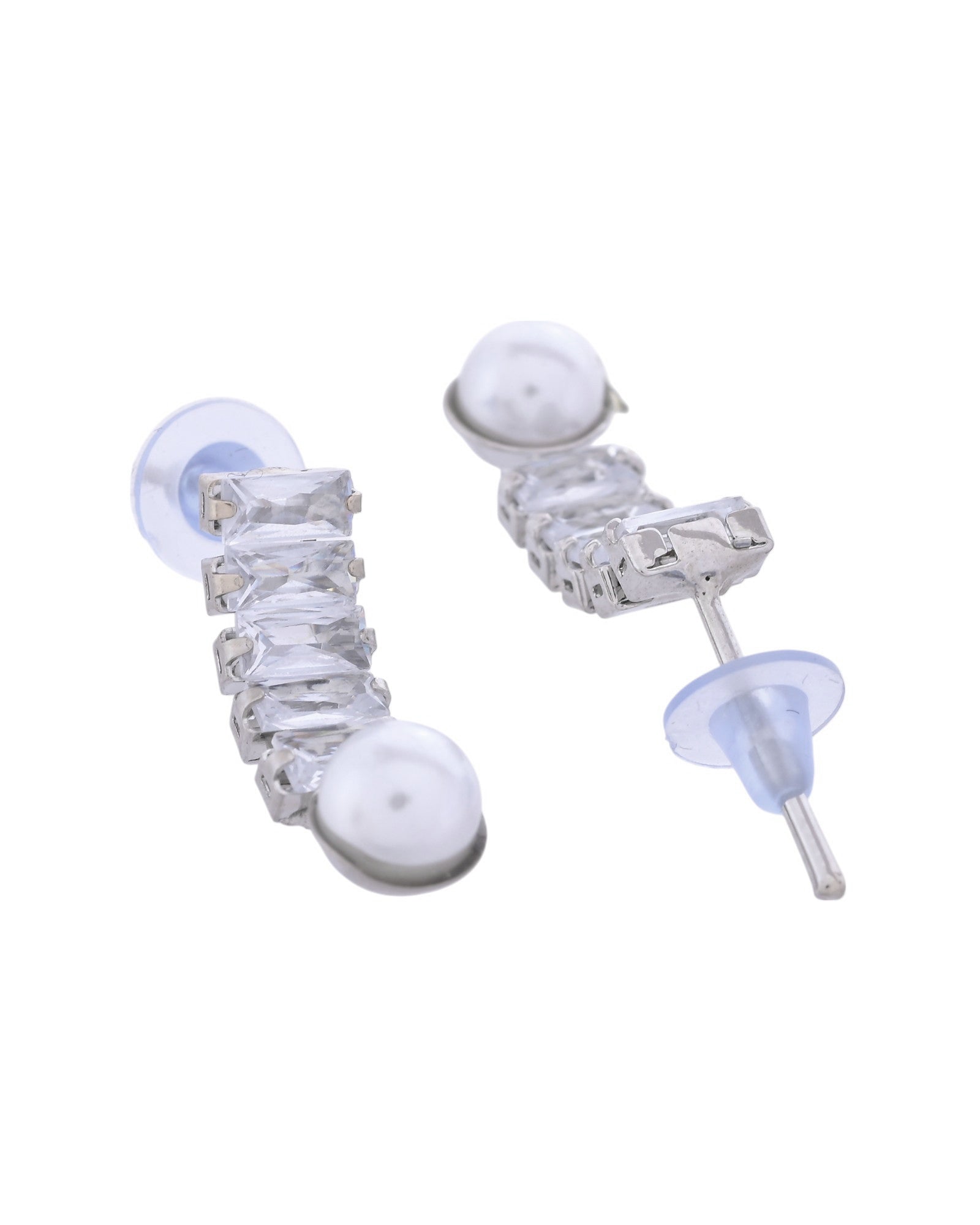 VOJ Silver Plated Pearl And Stone Studded Necklace Set - Distacart