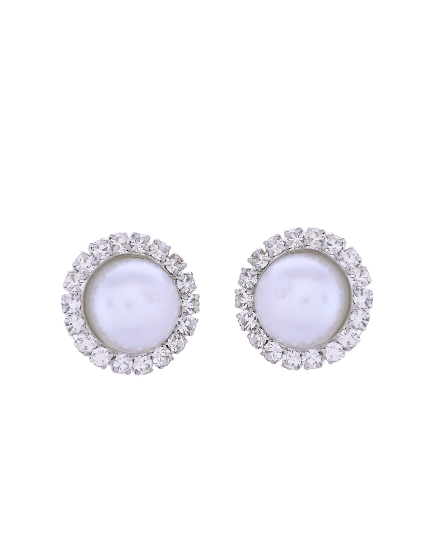 VOJ Silver Plated White Pearl And CZ Stone Choker Set - Distacart
