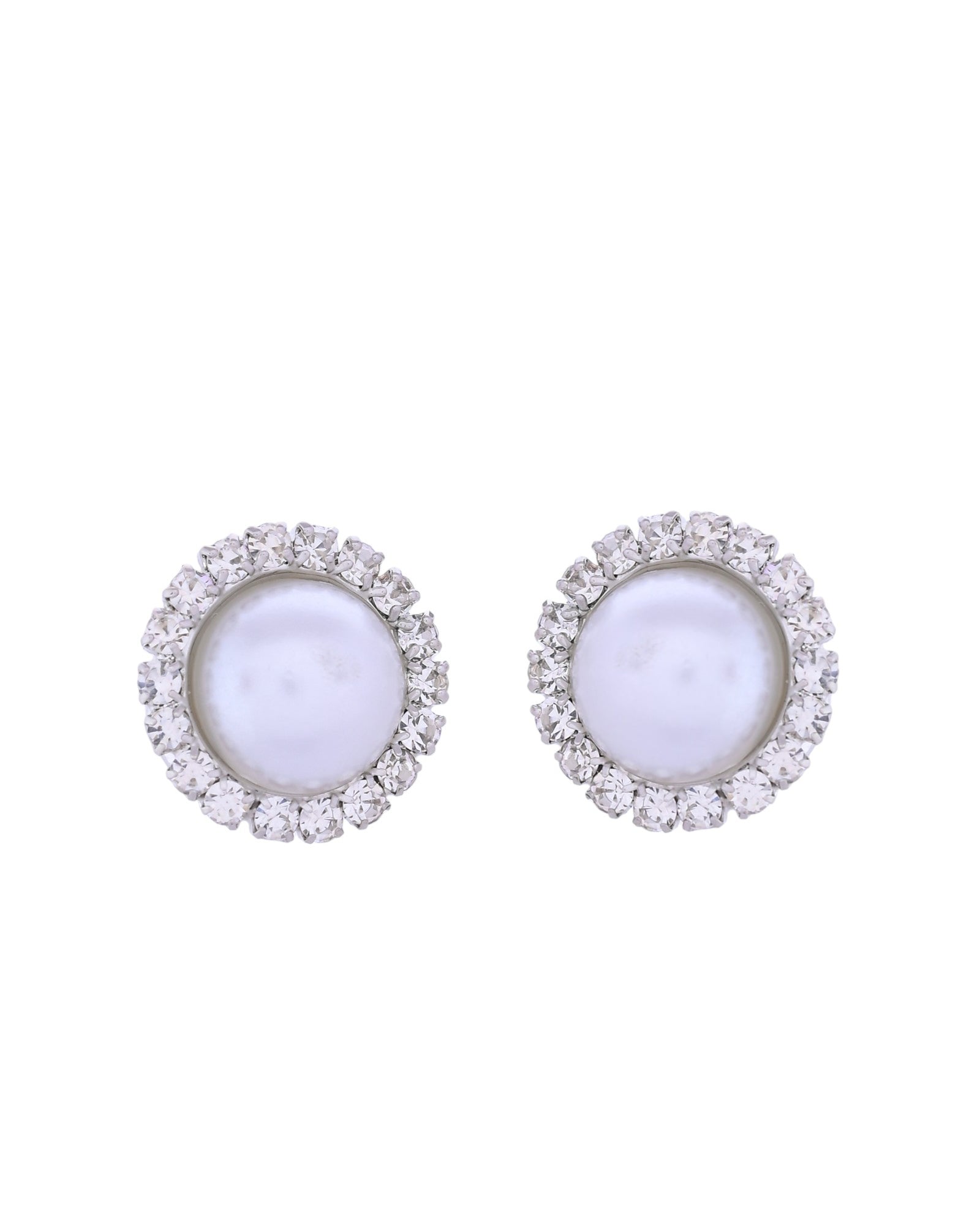 VOJ Silver Plated White Pearl And CZ Stone Choker Set - Distacart