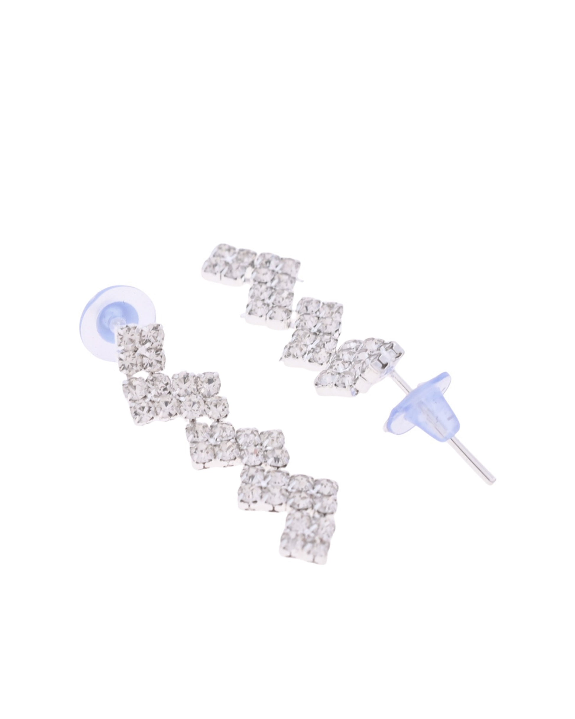 VOJ Silver Plated Stones Studded minimal Designed Jewellery Set - Distacart