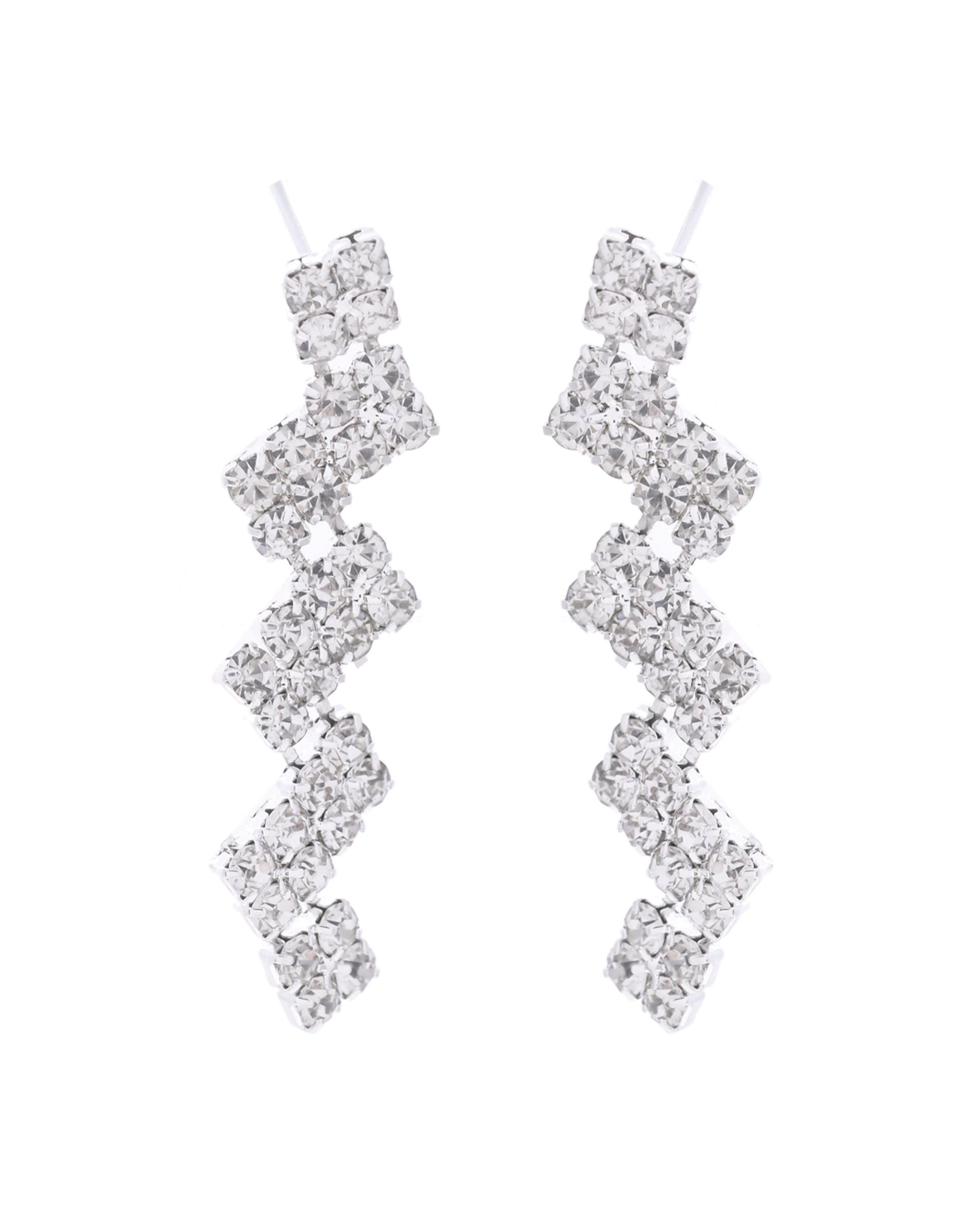 VOJ Silver Plated Stones Studded minimal Designed Jewellery Set - Distacart