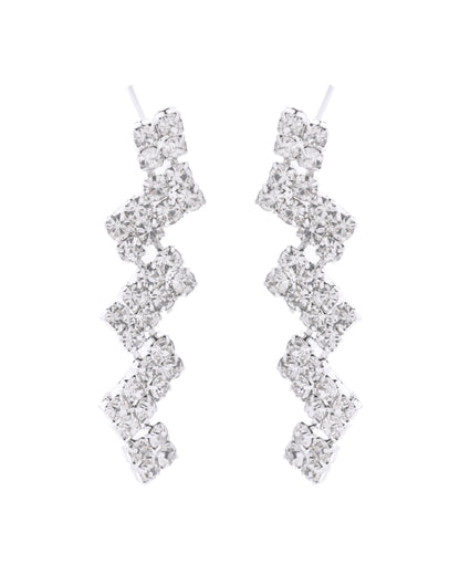 VOJ Silver Plated Stones Studded minimal Designed Jewellery Set - Distacart