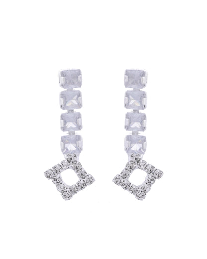 VOJ Silver-Plated Stones Studded Geomatrical Jewellery Set - Distacart