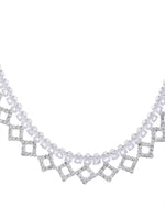 Thumbnail for VOJ Silver-Plated Stones Studded Geomatrical Jewellery Set - Distacart
