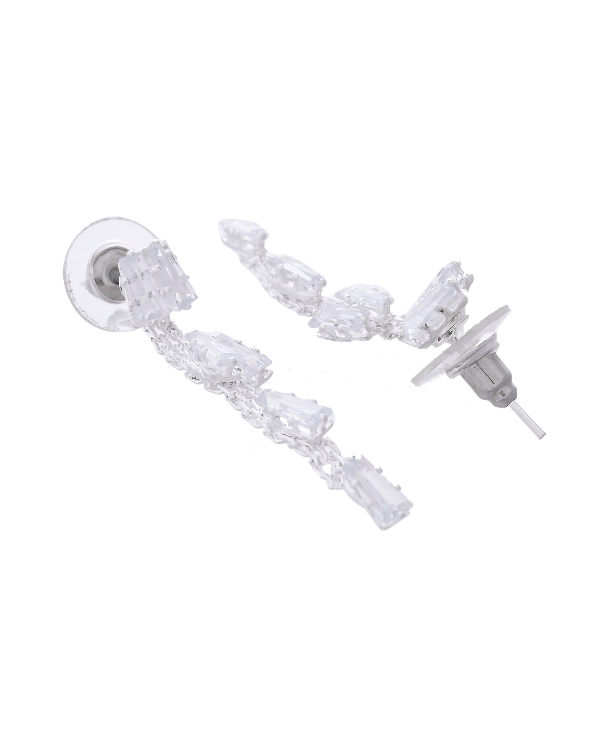 VOJ Silver Plated Artifical Stone Studded Necklace Set - Distacart