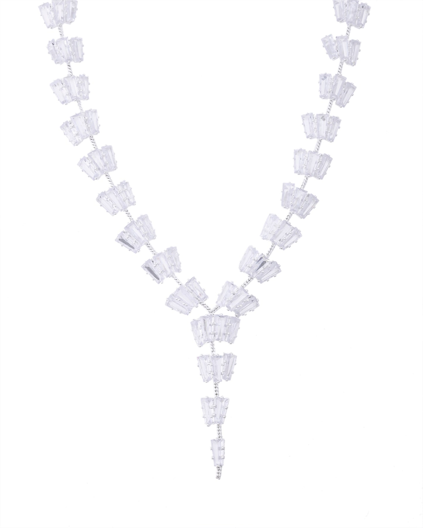 VOJ Silver Plated Artifical Stone Studded Necklace Set - Distacart