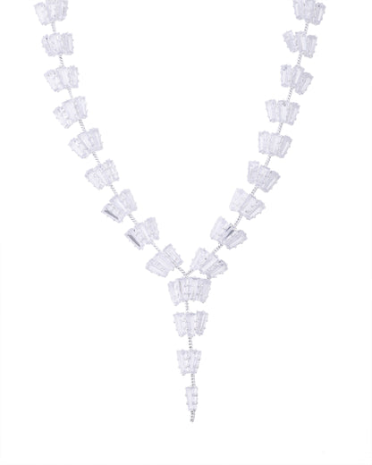 VOJ Silver Plated Artifical Stone Studded Necklace Set - Distacart