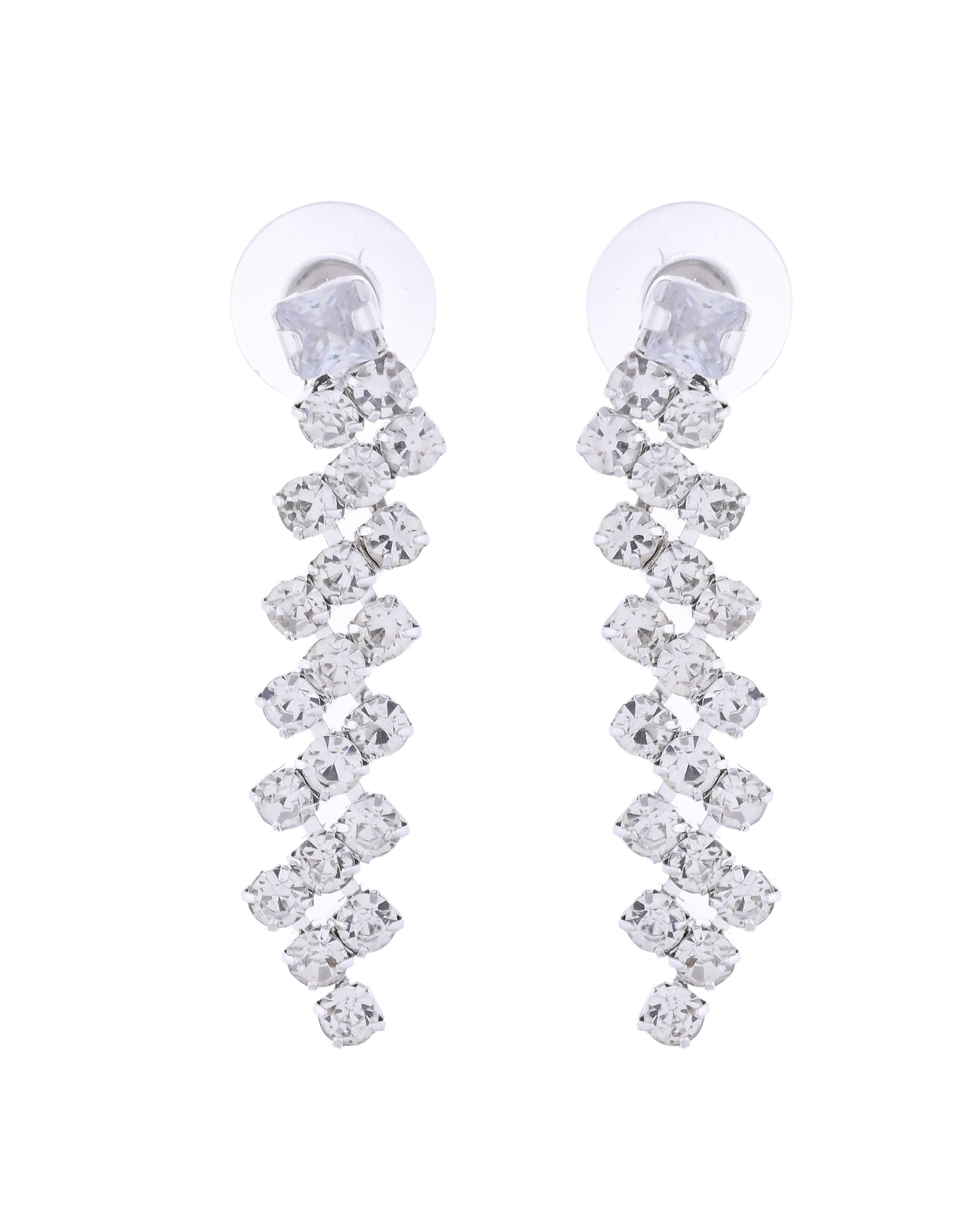 VOJ Silver Plated CZ And Artifical Stones Studded Necklace Set - Distacart