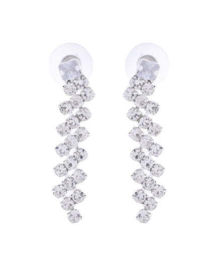 VOJ Silver Plated CZ And Artifical Stones Studded Necklace Set - Distacart