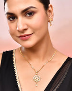 Thumbnail for VOJ Gold-Polished Floral Shaped AD Stone Studded Chain Set