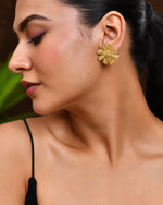 Thumbnail for VOJ Gold Polished Anti Tarnish Elegent Floral Shaped Stud Earrings