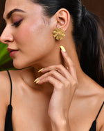 Thumbnail for VOJ Gold Polished Anti Tarnish Elegent Floral Shaped Stud Earrings