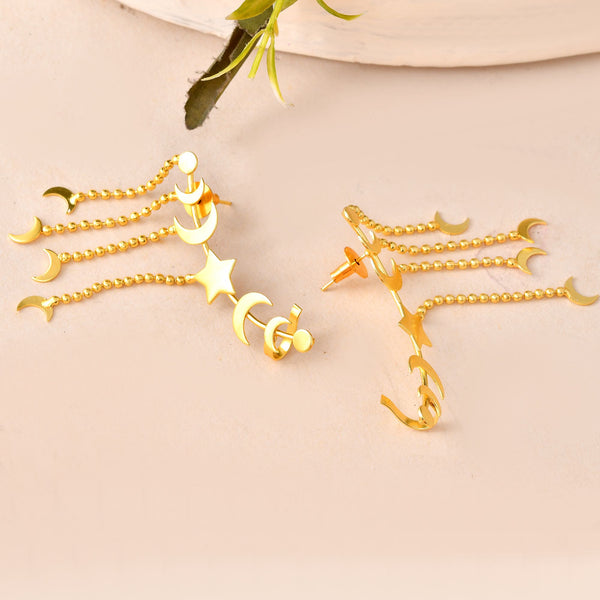 VOJ Gold Polished Anti Tarnish Openable Ear Cuff - Distacart