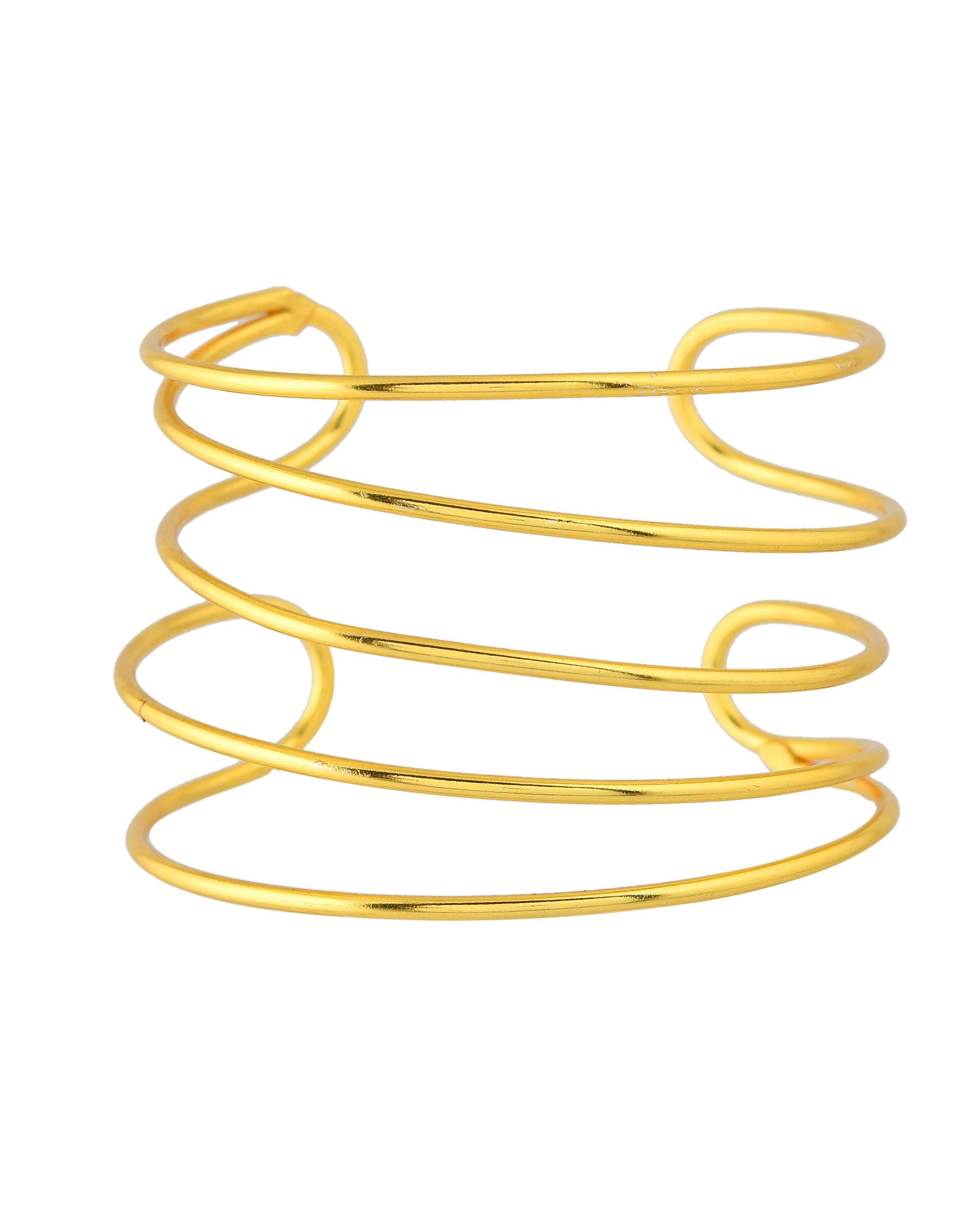 VOJ Gold Polished Elegant Anti Tarnish Multi Layer Bracelet - Distacart