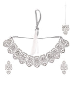 Thumbnail for VOJ Silver - Plated American Diamond Studded Jewellery Set