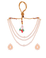 Thumbnail for VOJ Gold Polished Artifical Pearl Mutli Layer Necklace And Earrings Set