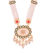 Thumbnail for VOJ Gold Toned Artificial Beads Studded Long Necklace And Earrings Set