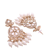 Thumbnail for VOJ Copper-Toned Artifical Stone Studded Circular Long Necklace And Earrings Set