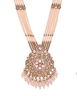 Thumbnail for VOJ Copper-Toned Artifical Stone Studded Circular Long Necklace And Earrings Set