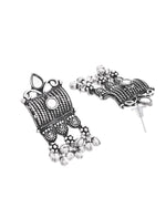 Thumbnail for VOJ Oxidized Silver-Plated Stone-Studded Beaded Long Jewellery Set