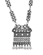 Thumbnail for VOJ Oxidized Silver-Plated Stone-Studded Beaded Long Jewellery Set